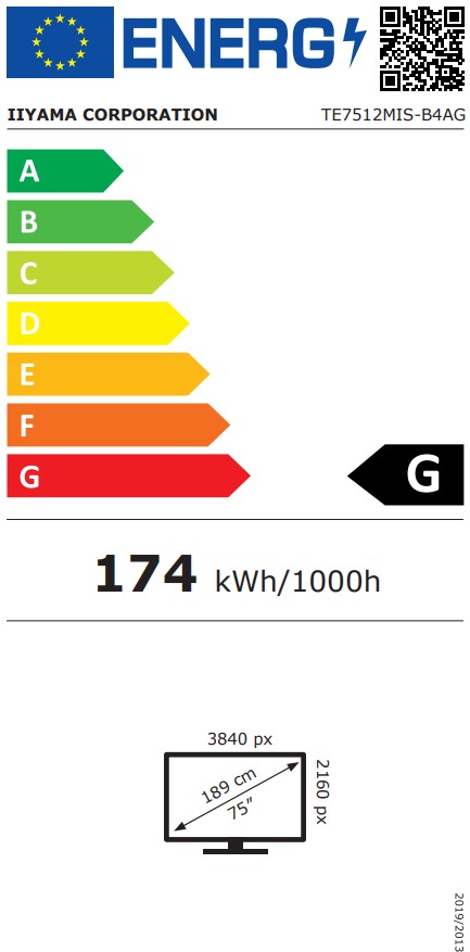 estitek_TE7512MIS 75" iiyama TE7512MIS-B4AG:IPS,4K,40P,USB-C