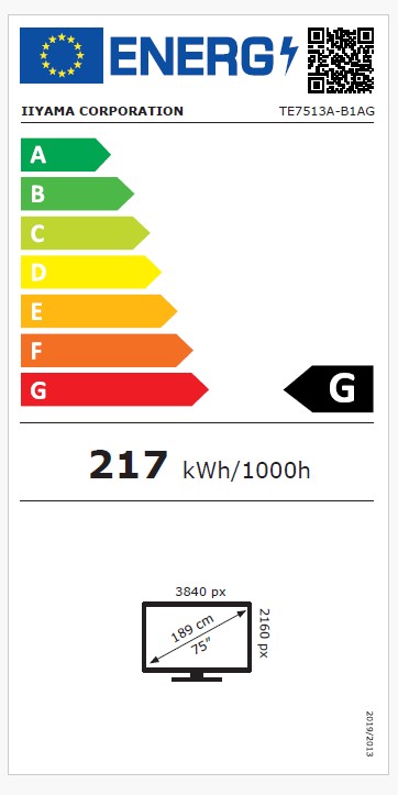 estitek_TE7513A 75" iiyama TE7513A-B1AG:IPS,4K,40P,EDLA