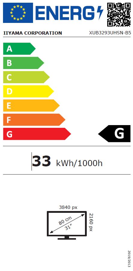 iiyama ProLite/XUB3293UHSN-B5/31,5"/IPS/4K UHD/60Hz/4ms/Black/3R