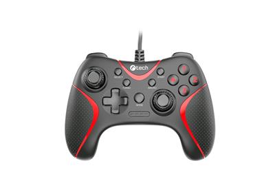 Gamepad C-TECH Theon pro PC/PS3, 2 programovatelná makro tlačítka, 2x analog, X-input, vibrační, 1,8