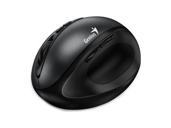 Genius Ergo 8300S/Vertikální/Optická/Pro praváky/1 600 DPI/Bezdrátová USB/Černá