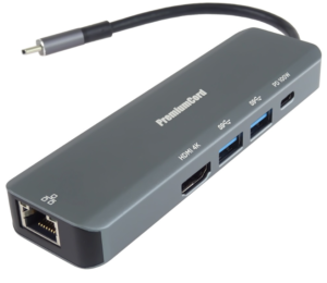 hub3 PremiumCord USB-C na HDMI, 2x USB3.2, PD 100W,RJ45