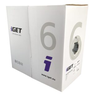 Instalační kabel iGET CAT6 UTP PVC Eca 305m/box, kabel drát, s třídou reakce na oheň Eca