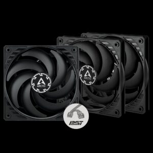 ARCTIC P12 Slim PWM PST – 120mm Pressure optimized case fan | Slim profile | PWM controlled speed wi