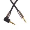 PremiumCord HQ stíněný kabel stereo Jack 3.5mm - Jack 3.5mm zahnutý 90° 1,5m