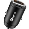 Nabíječka USB do auta C-TECH UCC-02, 1x Type C + 1 x Type A,  30W, Power delivery 3.0, Quick Charge