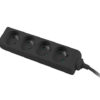Prodlužovací přívod 230V 2m 4 zásuvky, černý