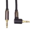 PremiumCord HQ stíněný kabel stereo Jack 3.5mm - Jack 3.5mm zahnutý 90° 1,5m