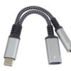 PremiumCord Redukce USB-C /3,5mm jack s DAC chipem + USB-C pro nabíjení 13cm
