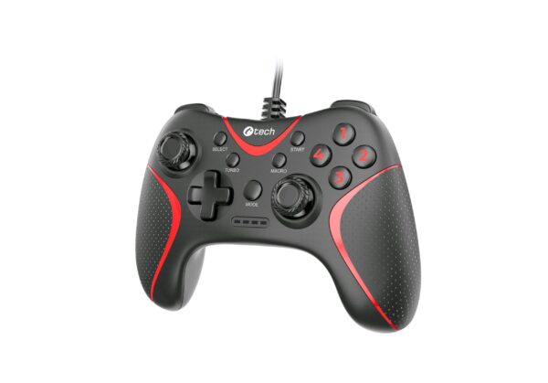 Gamepad C-TECH Theon pro PC/PS3, 2 programovatelná makro tlačítka, 2x analog, X-input, vibrační, 1,8