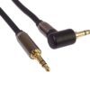 PremiumCord HQ stíněný kabel stereo Jack 3.5mm - Jack 3.5mm zahnutý 90° 1,5m