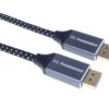 PremiumCord DisplayPort 1.4 přípojný kabel, kovové a zlacené konektory, 3m