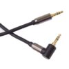 PremiumCord HQ stíněný kabel stereo Jack 3.5mm - Jack 3.5mm zahnutý 90° 1,5m