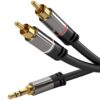 PremiumCord HQ stíněný kabel stereo Jack 3.5mm-2xCINCH M/M 5m