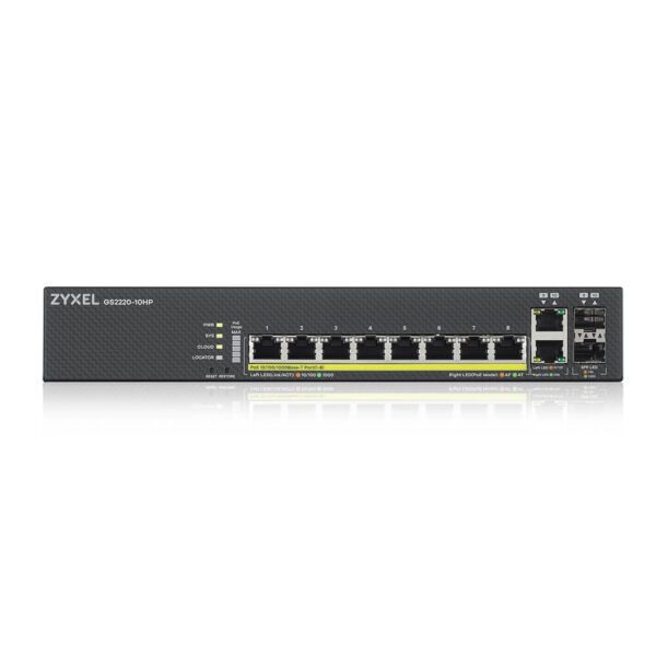 ZYXEL GS2220-10HP 8port GbE L2 Switch,1 GbE Uplink, PoE