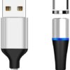 img_s-153 PremiumCord Magnetický micro USB a USB-C nabíjecí a datový kabel 1m, stříbrný