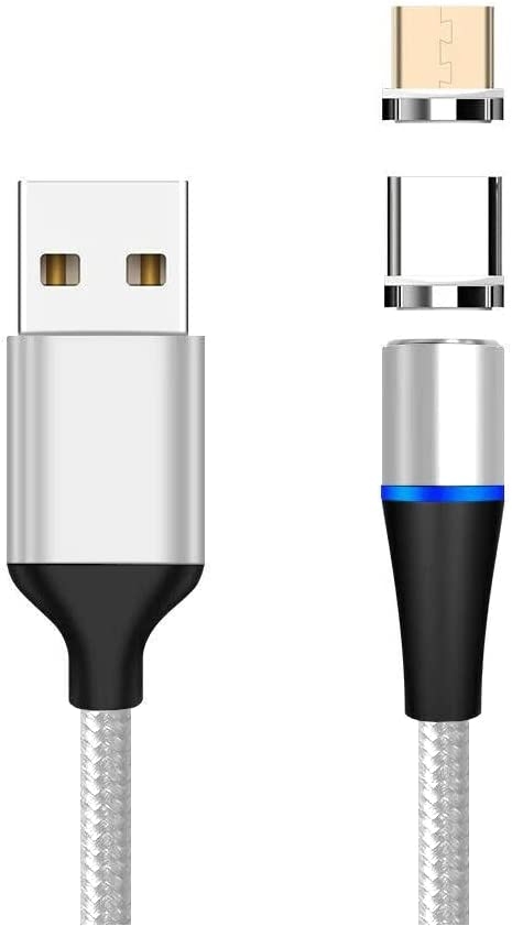 img_s-153 PremiumCord Magnetický micro USB a USB-C nabíjecí a datový kabel 1m, stříbrný