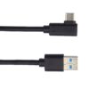 PremiumCord Kabel USB typ C/M zahnutý konektor 90° - USB 3.0 A/M, 1m