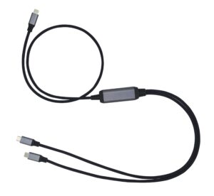 Kabel C-TECH USB Type-C PD 100W power splitter, 0,7m + 2x0,5m, černý