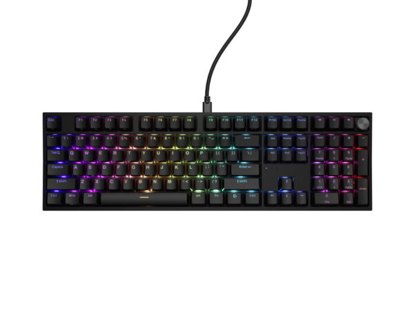 Herní mechanická klávesnice Genesis THOR 404/RGB/Outemu Peach Silent/Drátové USB-A/US layout/Černá