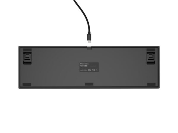 Herní mechanická klávesnice Genesis THOR 404/RGB/Outemu Peach Silent/Drátové USB-A/US layout/Černá