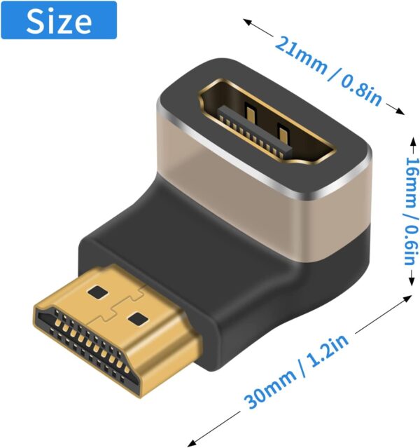 PremiumCord 8K Adaptér spojka HDMI A - HDMI A, F/M, zahnutá do pravého úhlu 90°