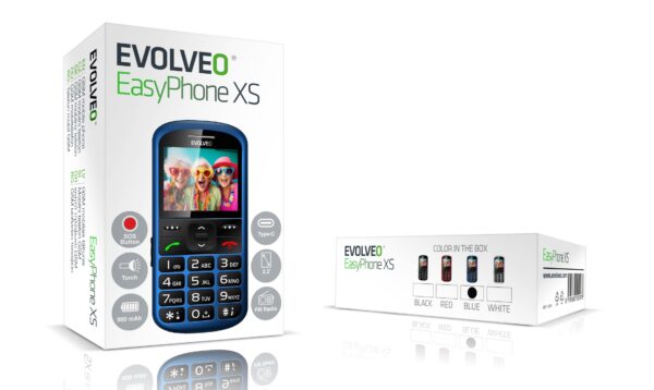 EVOLVEO EasyPhone XS, mobilní telefon pro seniory, modrý