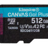 ktc-sdcg4-512gb-BAs Kingston Canvas Go Plus A2/Micro SDXC/512GB/UHS-I U3 / Class 10