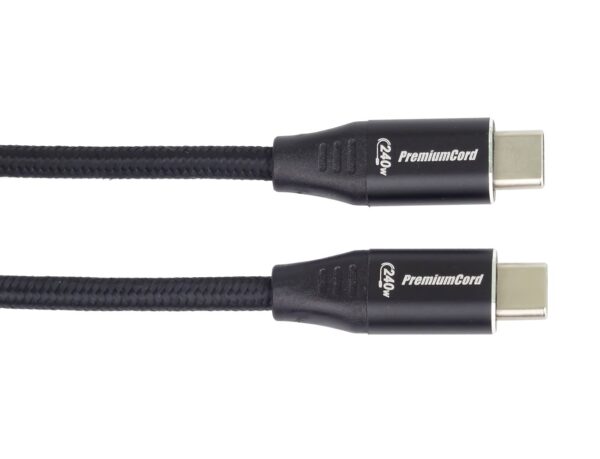 PremiumCord Kabel USB-C M/M, 240W 480 MBps, 1m