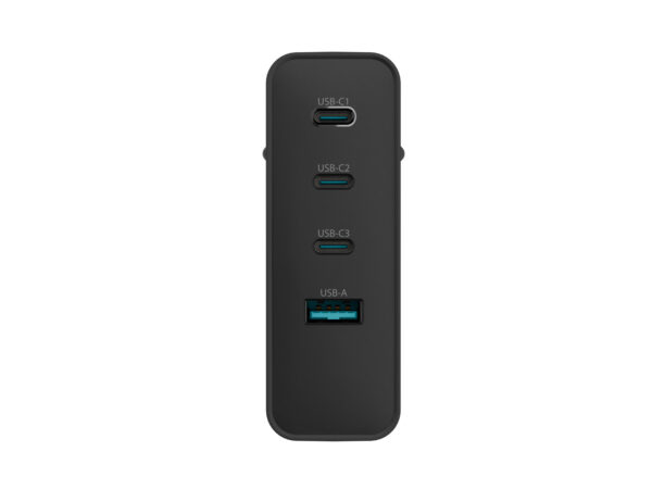 Univerzální USB nabíječka Natec GaN 100W, 3X USB-C, 1X USB-A, Černá