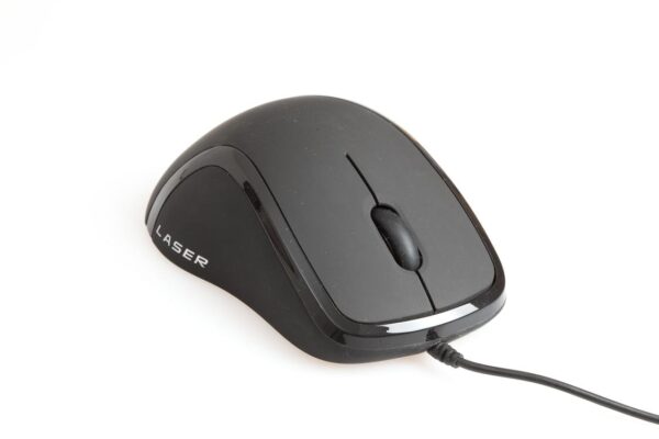 laser_prednim EVOLVEO ML-507B/Ergonomická/Laserová/Pro praváky/1 600 DPI/Drátová USB/Černá