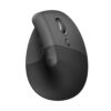 Logitech Lift/Vertikální/Optická/Pro praváky/4 000 DPI/USB+BT/Grafitová