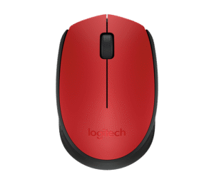 Logitech M171/Kancelářská/Optická/1 000 DPI/Bezdrátová USB/Černá-červená