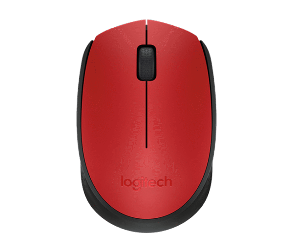 Logitech M171/Kancelářská/Optická/1 000 DPI/Bezdrátová USB/Černá-červená