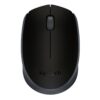 Logitech M171/Cestovní/Optická/1 000 DPI/Bezdrátová USB/Černá-šedá