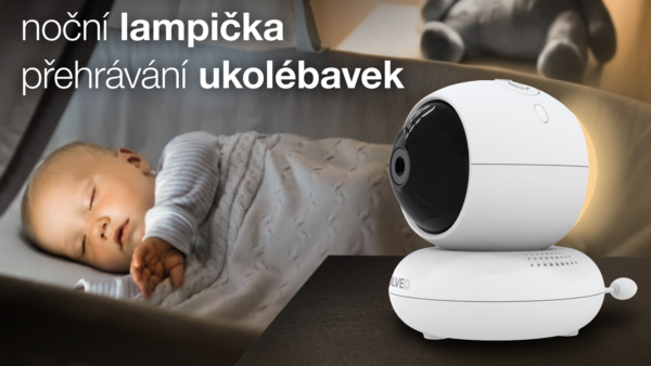 EVOLVEO NL4, dětská videochůvička s nočním světlem a otočnou kamerou
