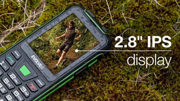 EVOLVEO StrongPhone W4, vodotěsný odolný Dual SIM telefon, černo-zelená