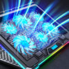 mceclip1-9 EVOLVEO Ania 9, chladící podložka pod notebook, 6x ventilátor, RGB obvodové podsvícení