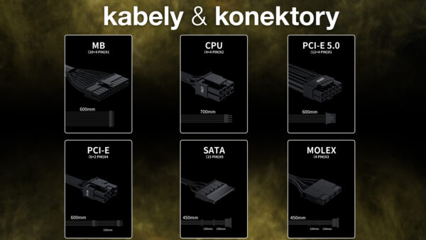 EVOLVEO G1000/1000W/ATX 3.0/80PLUS Gold/Modular