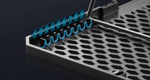 mceclip2-9 EVOLVEO Ania 9, chladící podložka pod notebook, 6x ventilátor, RGB obvodové podsvícení