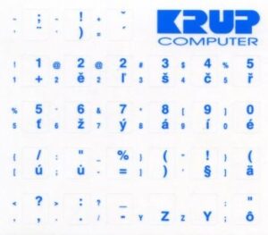 modra-13 polepka na klávesnici - modrá, česká