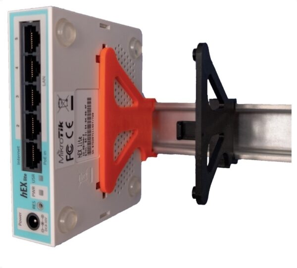 mt-din_2f MT-DIN - Držák na DIN lištu pro RB série hEX a hAP