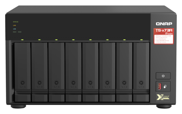 QNAP TS-873A-8G (Ryzen 2,2GHz / 8GB RAM / 8x SATA / 2x M.2 NVMe slot / 2x 2,5GbE / 2x PCIe / 4x USB)