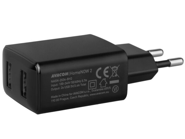 nasn-2x34-bh2-2 AVACOM HomeNOW 2 síťová nabíječka 5V 3,4A 17W se dvěma USB-A výstupy