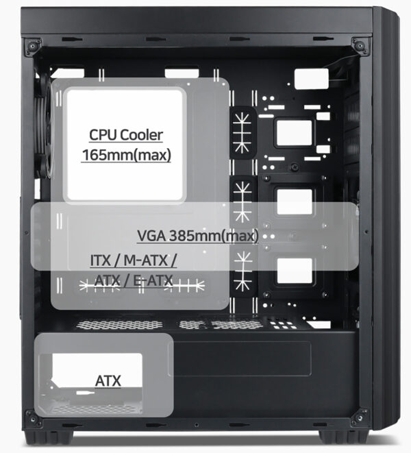 Gembird Computer Fornax K500/Midi Tower/Černá