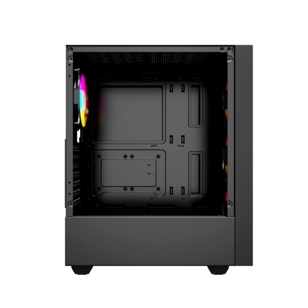 Gembird Fornax 4000 ARGB/Midi Tower/Transpar./Černá