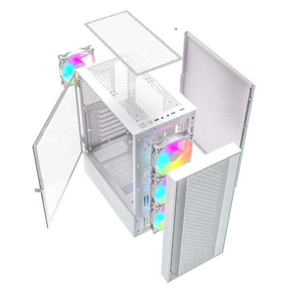 obr5-8 Gembird Fornax 4000 ARGB/Midi Tower/Transpar./Bílá