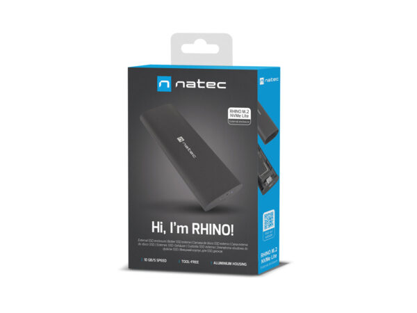 package-Rhino_M2-nvme-lite-m Externí box pro SSD Natec RHINO M.2 NVME LITE USB-C 3.1 GEN2, hliníkové tělo