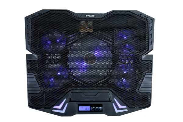 EVOLVEO Ania 5, chladicí podložka pro notebook, 5x ventilátor, modré podsvícení
