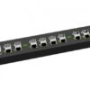 POE Gigabitový Patch panel Cat5 19" 12port 1U